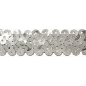 Kód: 33878 2 soros elasztikus flitterbortni, 2 cm széles - SILVER / 33878